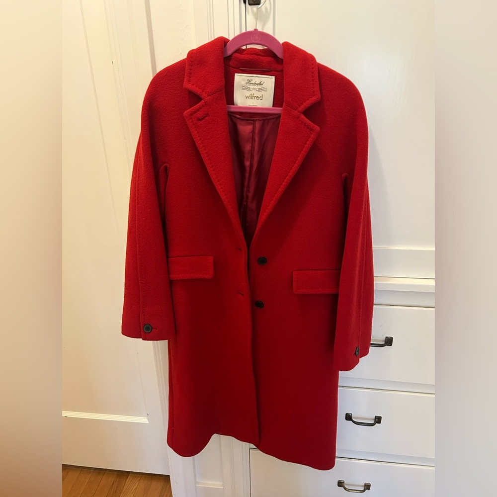 Aritzia Westbury Coat (Similar to "The Only" coat) Crimson Red, Size X-Small